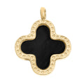 18K Gold Plated Lucky Clover Charm - Black