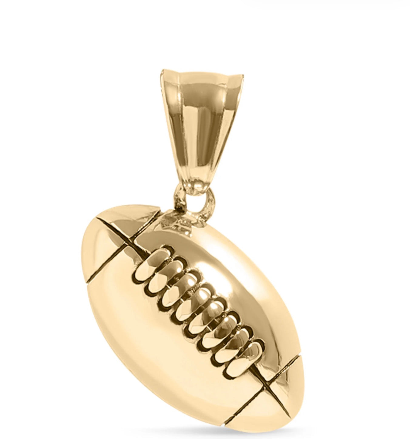 Football pendant/charm - 18K gold plated or Silver toned/Stainless Steel