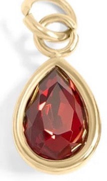 Teardrop mini birthstone crystal charm - 18K gold plated