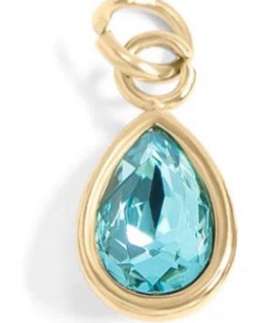 Teardrop mini birthstone crystal charm - 18K gold plated