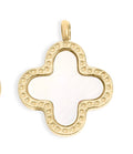 18K Gold Plated Lucky Clover Charm - White/pearl-tone