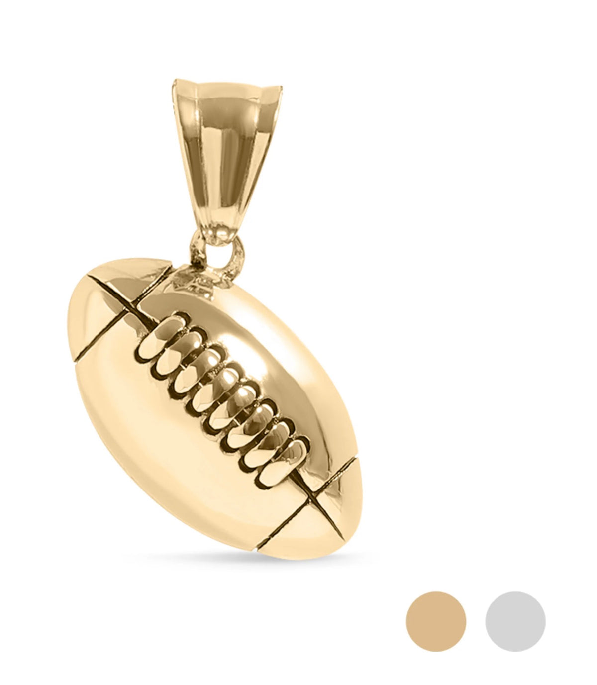 Football pendant/charm - 18K gold plated or Silver toned/Stainless Steel
