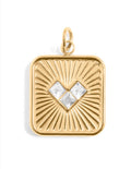 18K Gold-Plated or Silver-Tone Stone-Accent Heart Charm