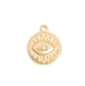 18K Gold-Plated or Silver-Tone Crystal Evil Eye Sun Disc Charm
