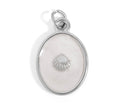 White Enamel Seashell Charm in Silver tone stainless steel