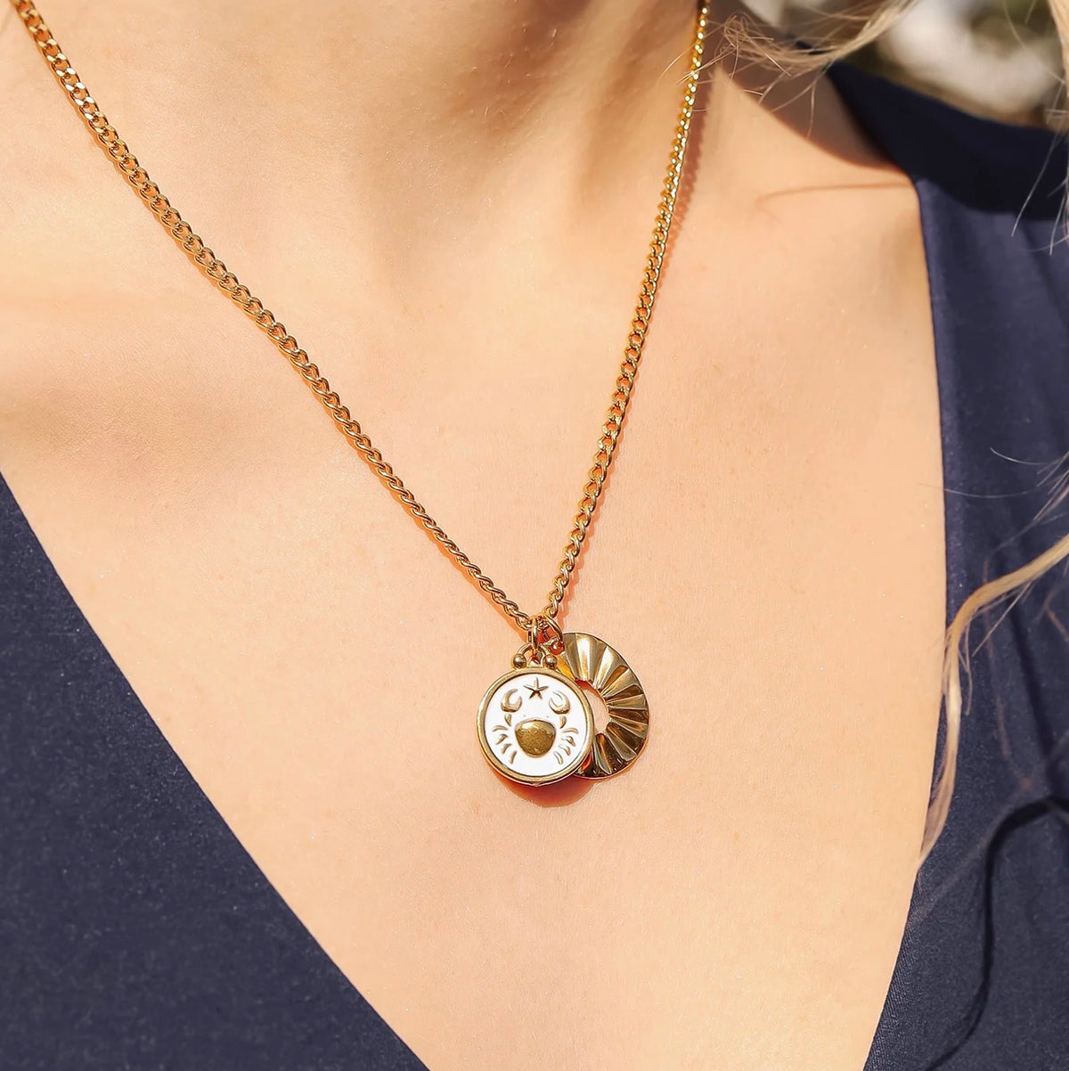 Enamel Zodiac Charms with Constellation - 18K gold plated