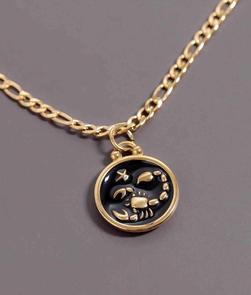 Enamel Zodiac Charms with Constellation - 18K gold plated