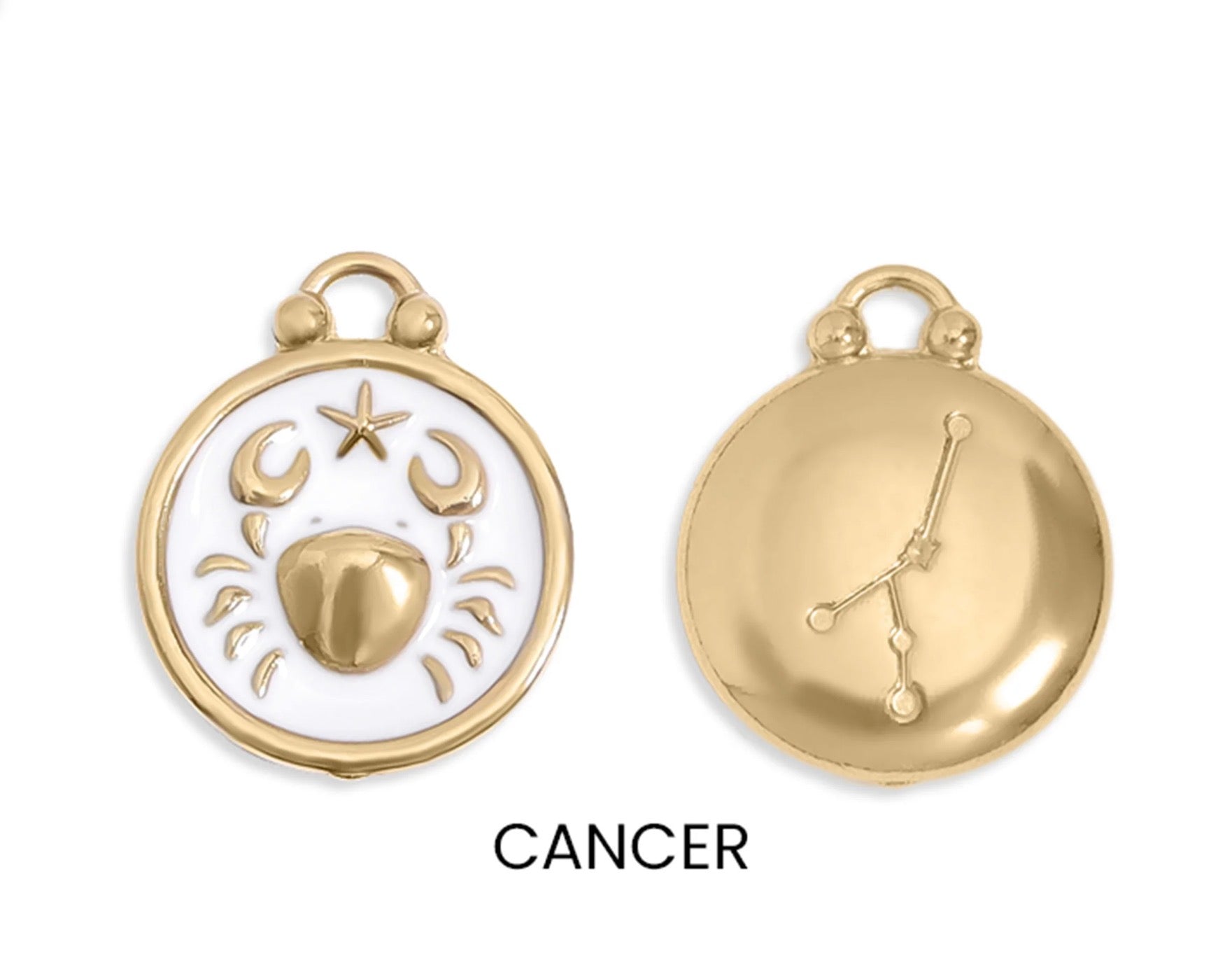 Enamel Zodiac Charms with Constellation - 18K gold plated