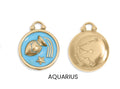 Enamel Zodiac Charms with Constellation - 18K gold plated