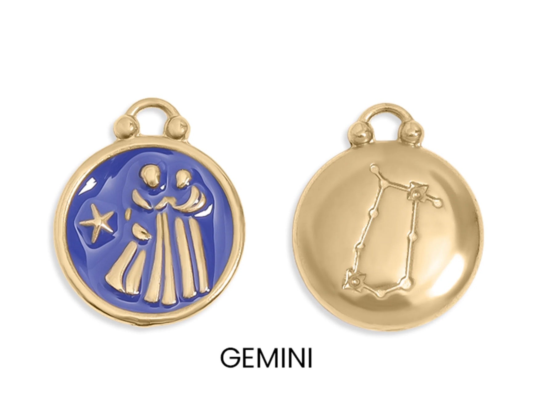 Enamel Zodiac Charms with Constellation - 18K gold plated